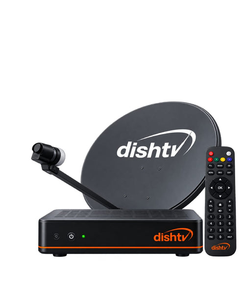 DishTV Set Top Box with Dish Antenna and Remote